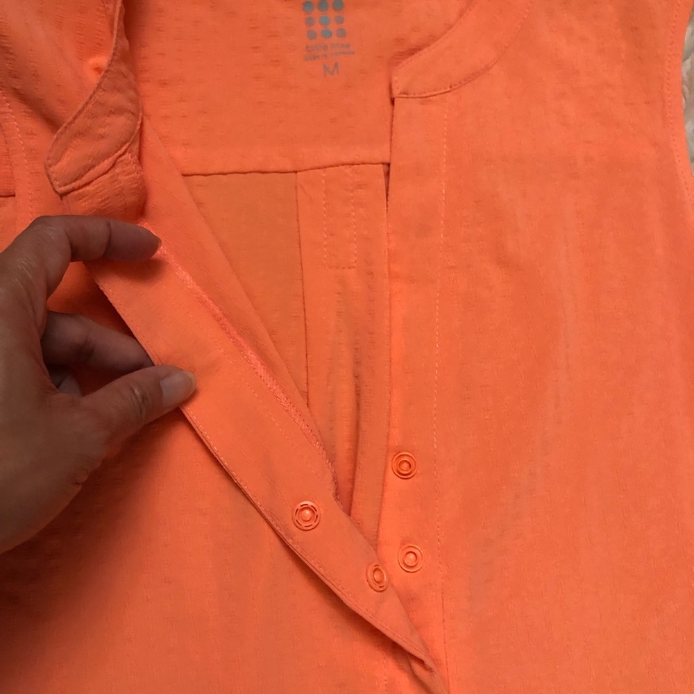Title Nine Athletic Speed Racer Seersucker Coral Orange Tunic Dress size M - Picture 6 of 14